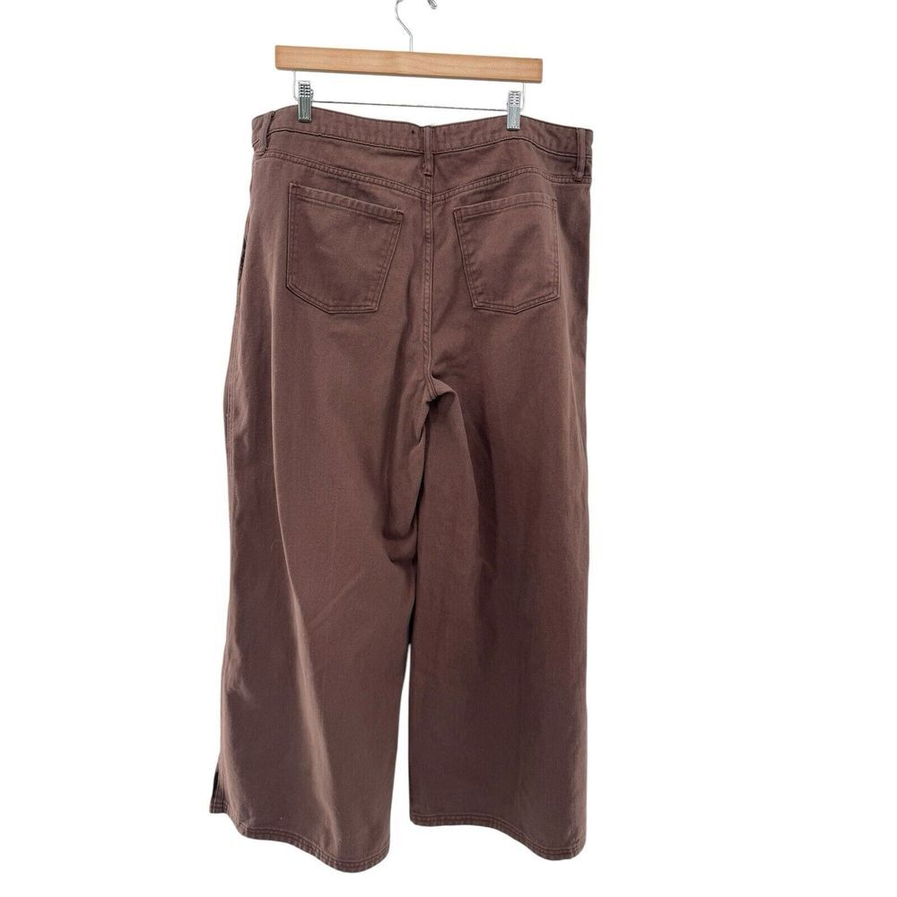 Hot Topic Social Collision Jeans 18 Brown Punk Graphics Gothic Grunge Wide Leg - Picture 4 of 8